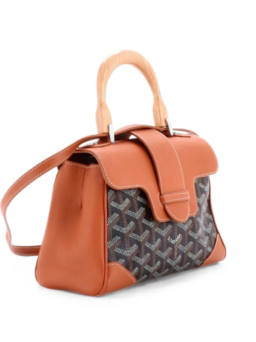 Goyard Pre-Owned Saigon Top Handle Bag Coated Canvas with Leather Mini shoulder bag - Marrone