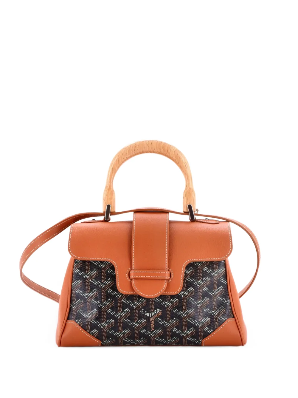 Goyard Pre-Owned Saigon Top Handle Bag Coated Canvas with Leather Mini shoulder bag - Marrone