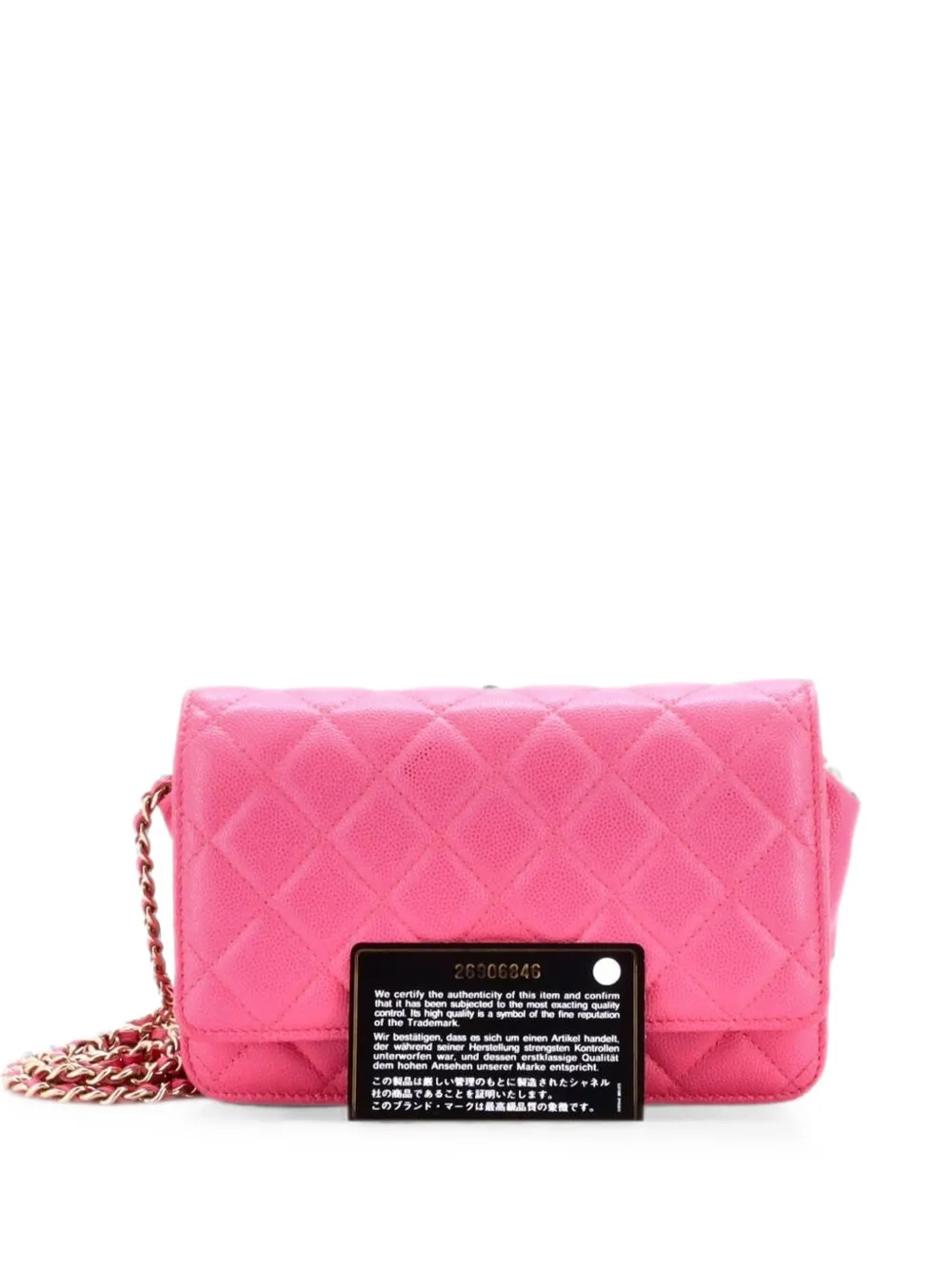 CHANEL Pre-Owned Wallet on Chain Quilted Caviar crossbody bag - Rosa