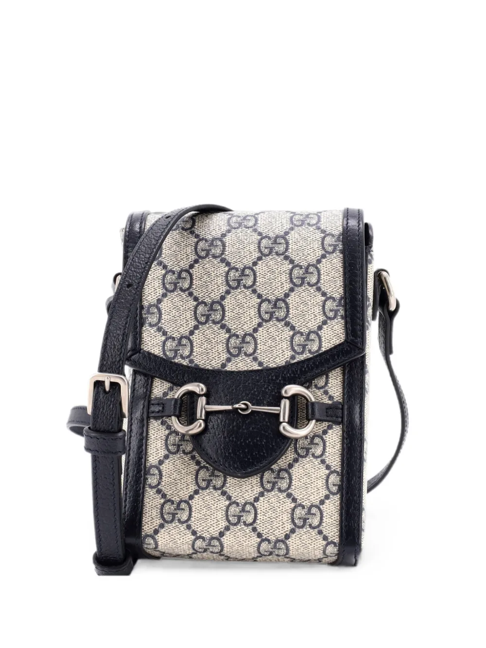 Gucci Pre-Owned Horsebit 1955 GG Coated Canvas with Leather Mini crossbody bag - Blau