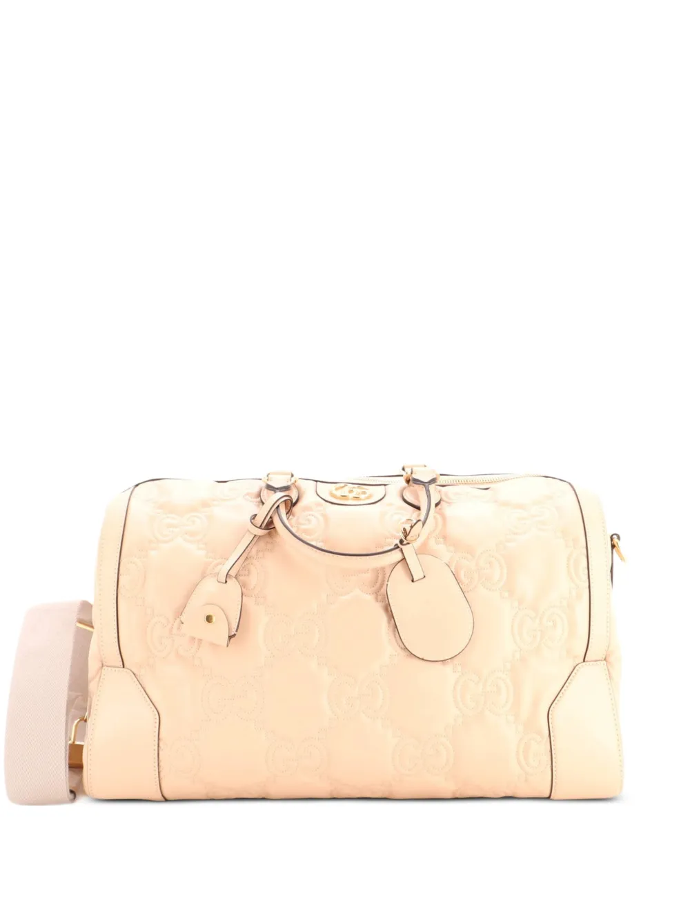 Gucci Pre-Owned Borsa da viaggio Boston convertibile media in pelle matelassé GG con manico - Toni neutri