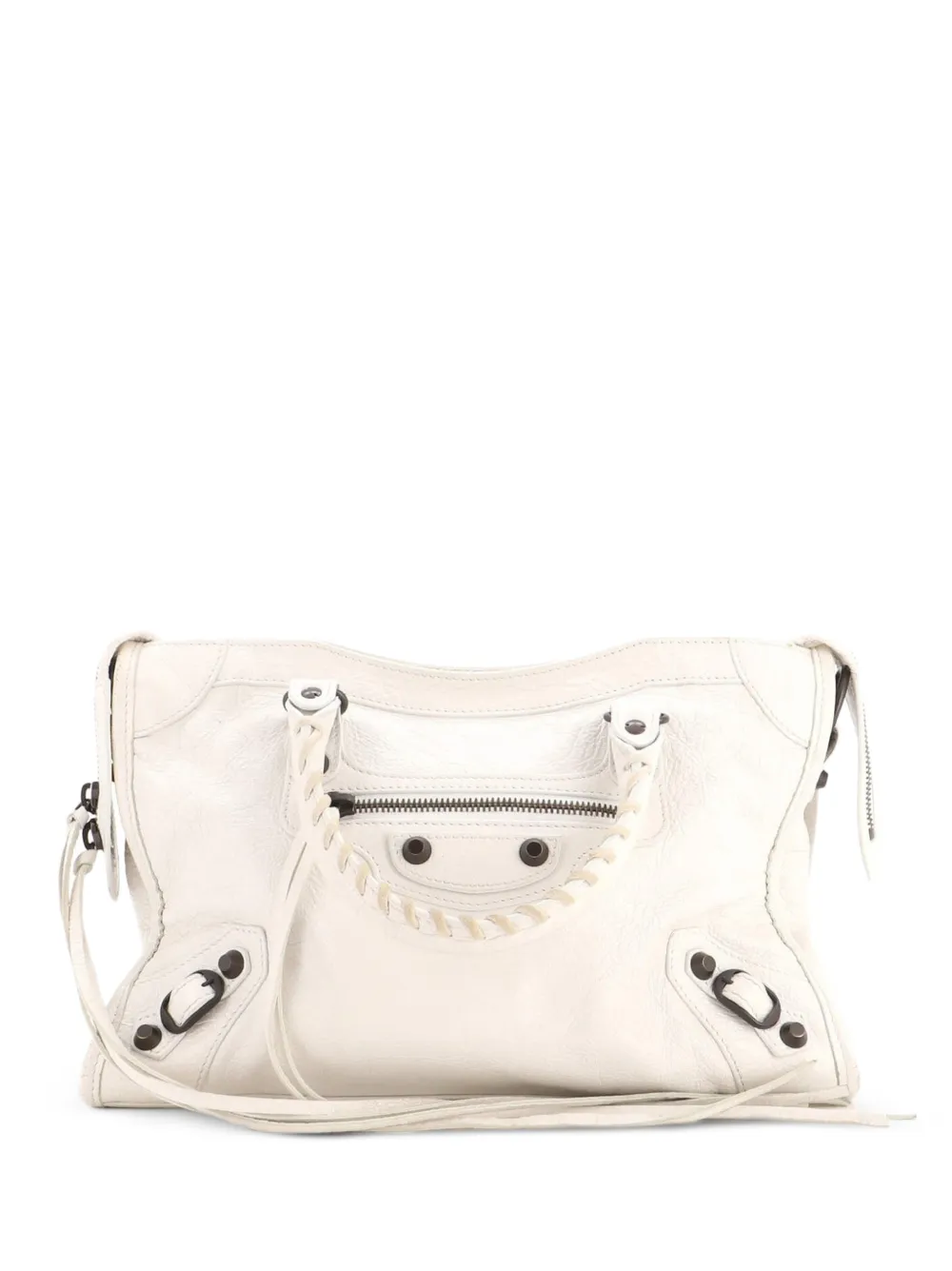 Balenciaga Pre-Owned City Classic Studs Bag Leather Small satchel - Bianco