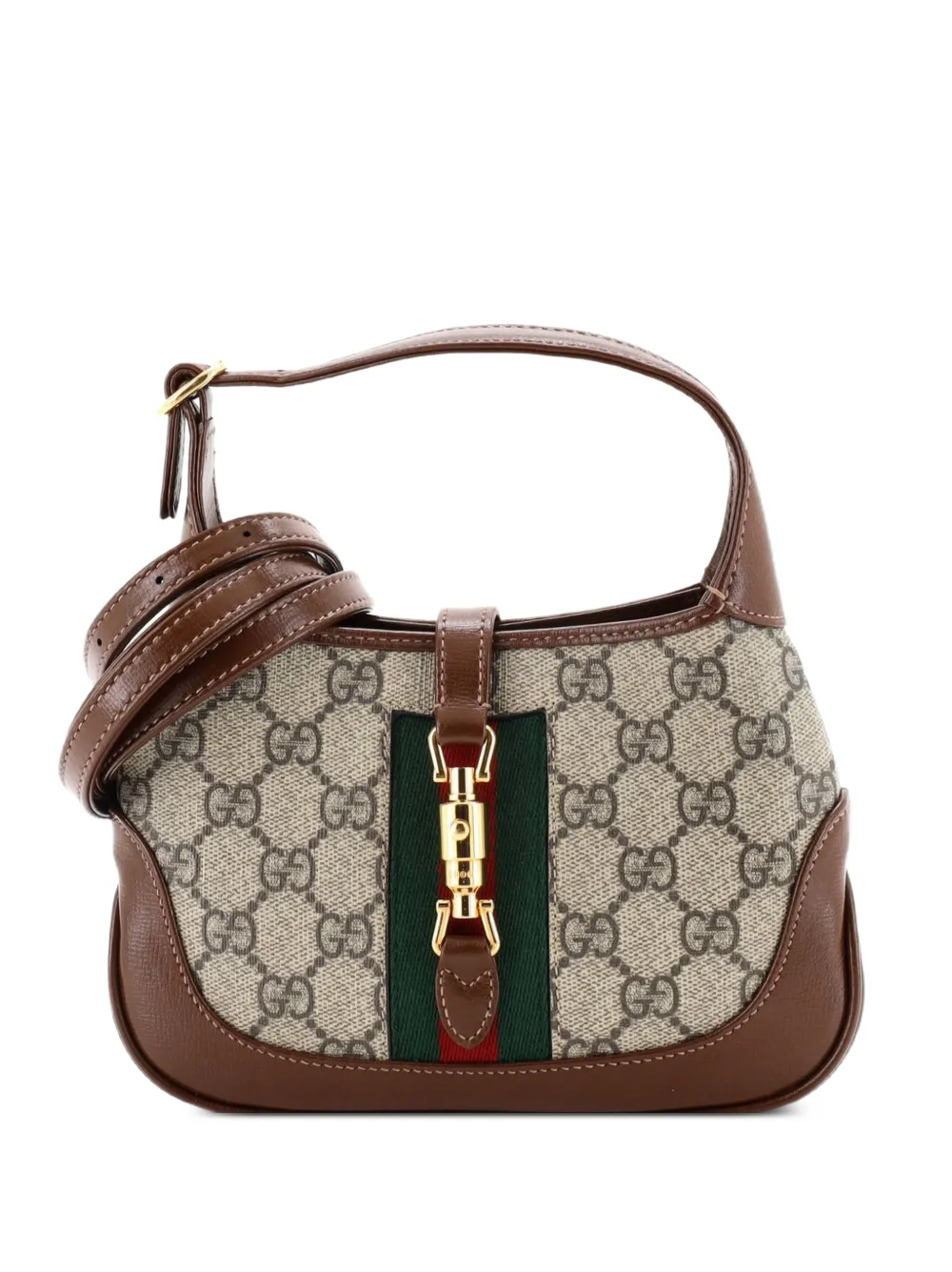 Gucci Pre-Owned Borsa passepartout Jackie 1961 mini in tela cerata GG - Marrone