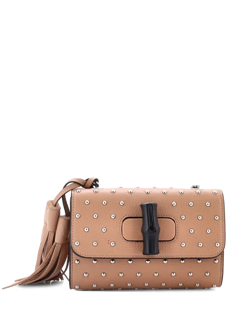 Gucci Pre-Owned Miss Bamboo Studded Leather Small shoulder bag - Toni neutri