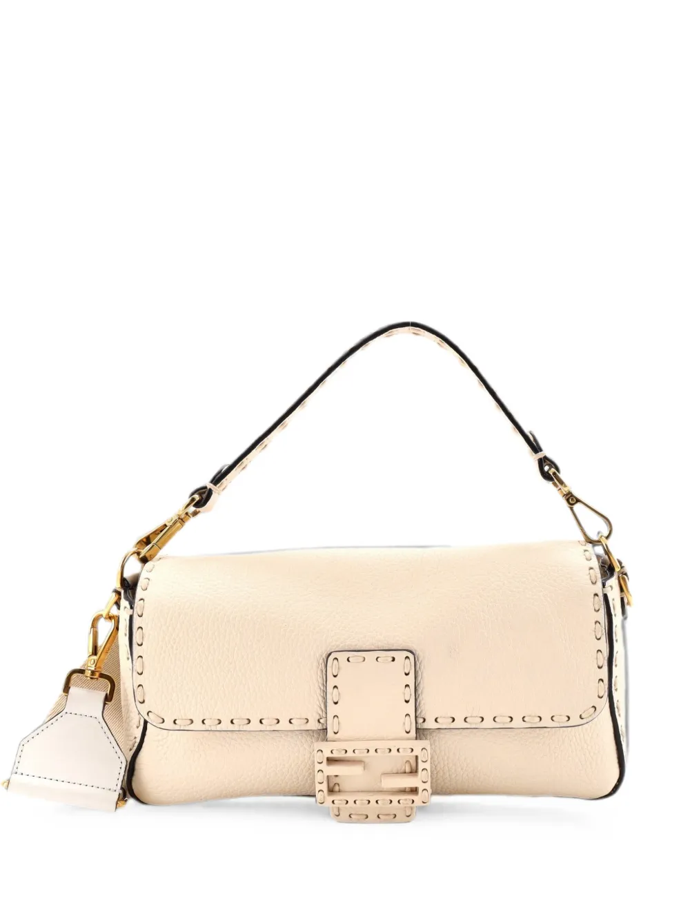Fendi Pre-Owned Selleria Baguette NM Bag Leather Medium shoulder bag - Nude