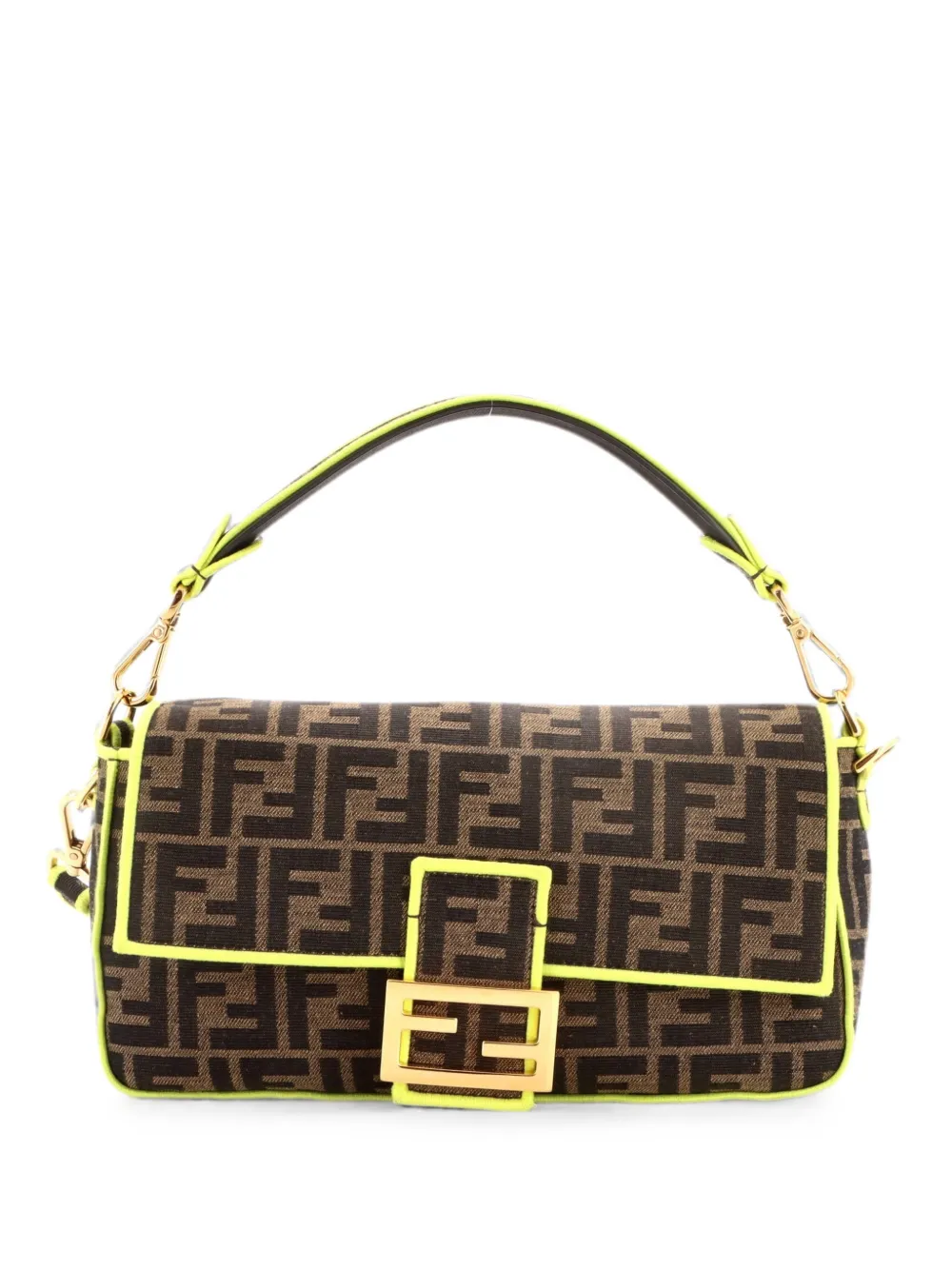 Fendi Pre-Owned Baguette NM Bag Zucca Canvas Medium shoulder bag - Braun