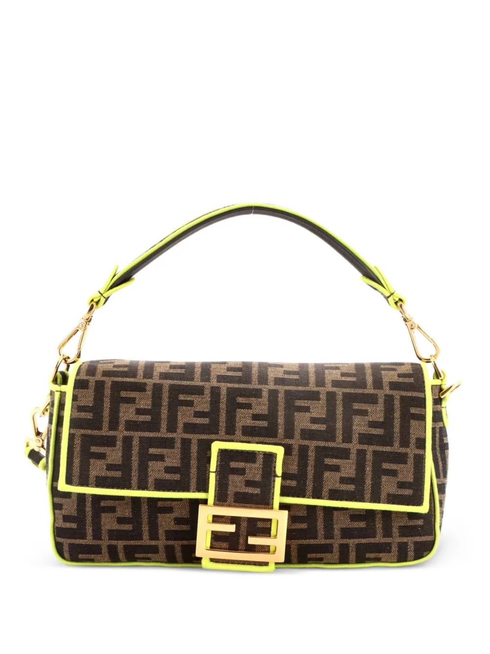 Fendi Pre-Owned Baguette NM Bag Zucca Canvas Medium shoulder bag - Marrone
