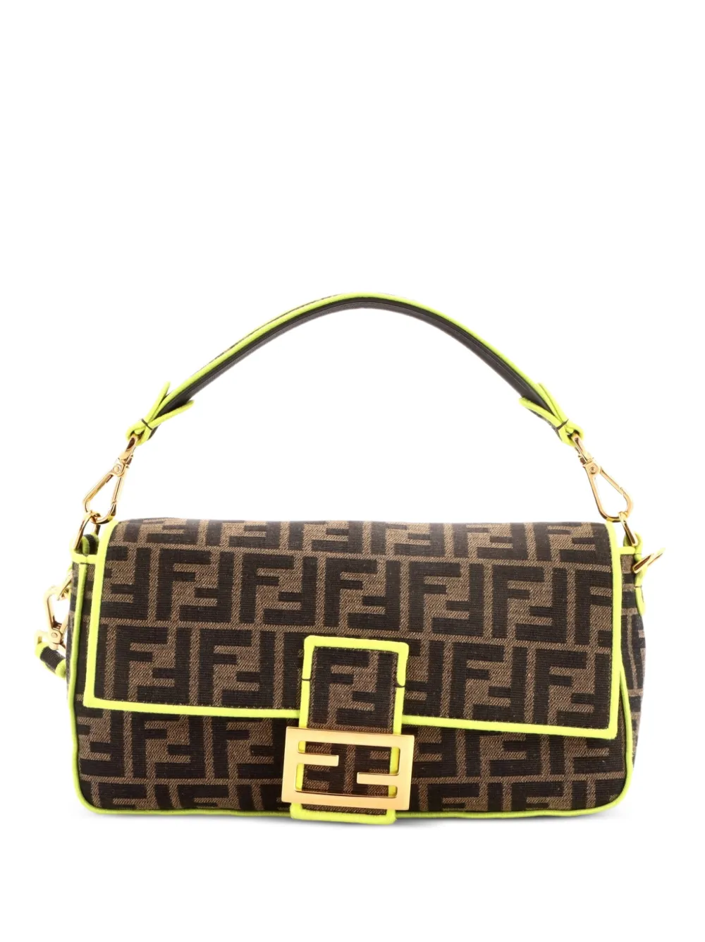 Fendi Pre-Owned Baguette NM Bag Zucca Canvas Medium shoulder bag - Braun