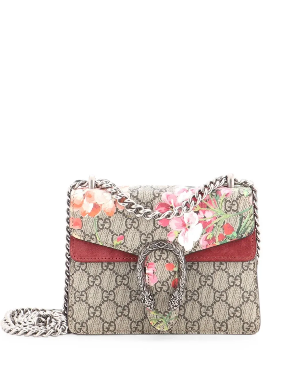 Gucci Pre-Owned Dionysus Bag Blooms Print GG Coated Canvas Mini shoulder bag - Marrone