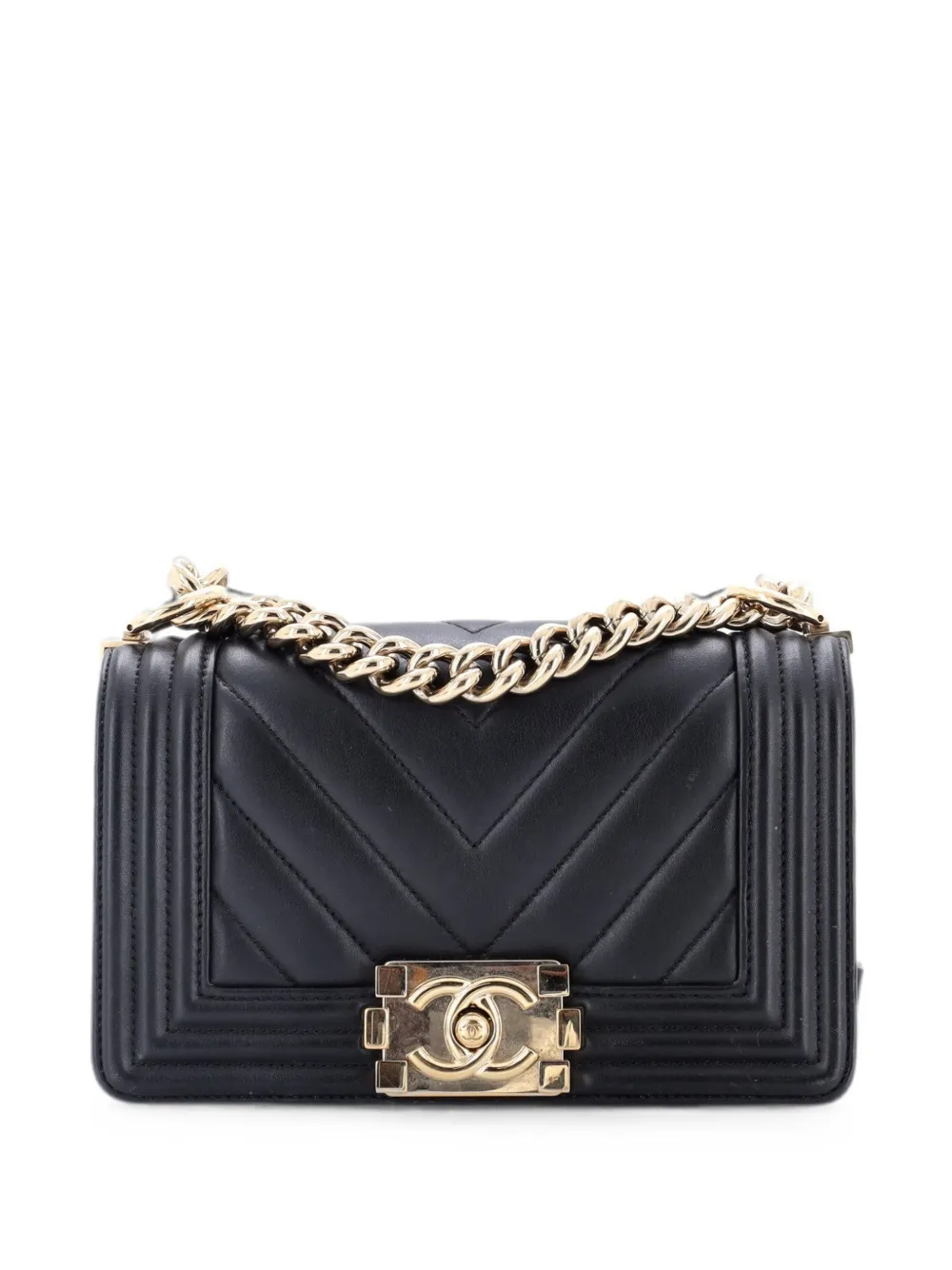CHANEL Pre-Owned Boy Flap Bag Chevron Calfskin Small crossbody bag - Schwarz