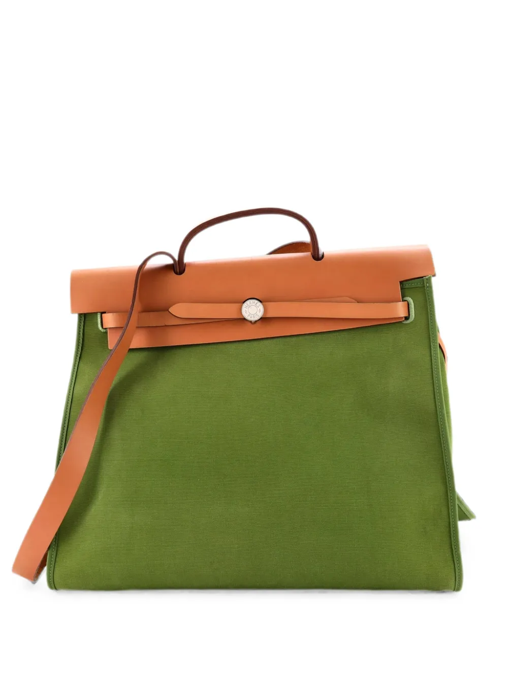 Hermès Pre-Owned Herbag Zip Leather and Toile 39 satchel - Braun