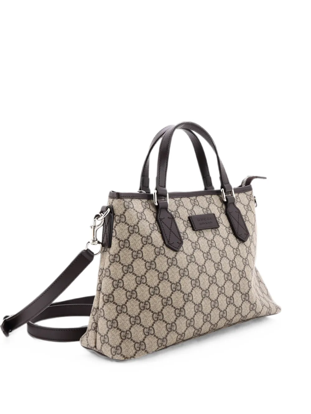 Gucci Pre-Owned Convertible Zip GG Coated Canvas with Leather Small tote bag - Braun