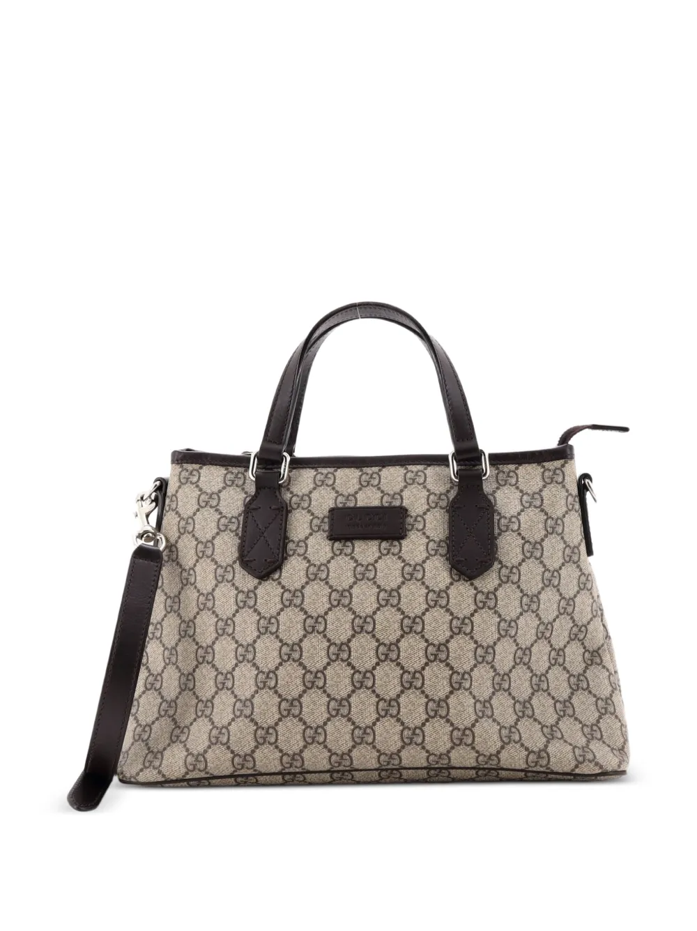 Gucci Pre-Owned Convertible Zip GG Coated Canvas with Leather Small tote bag - Marrone