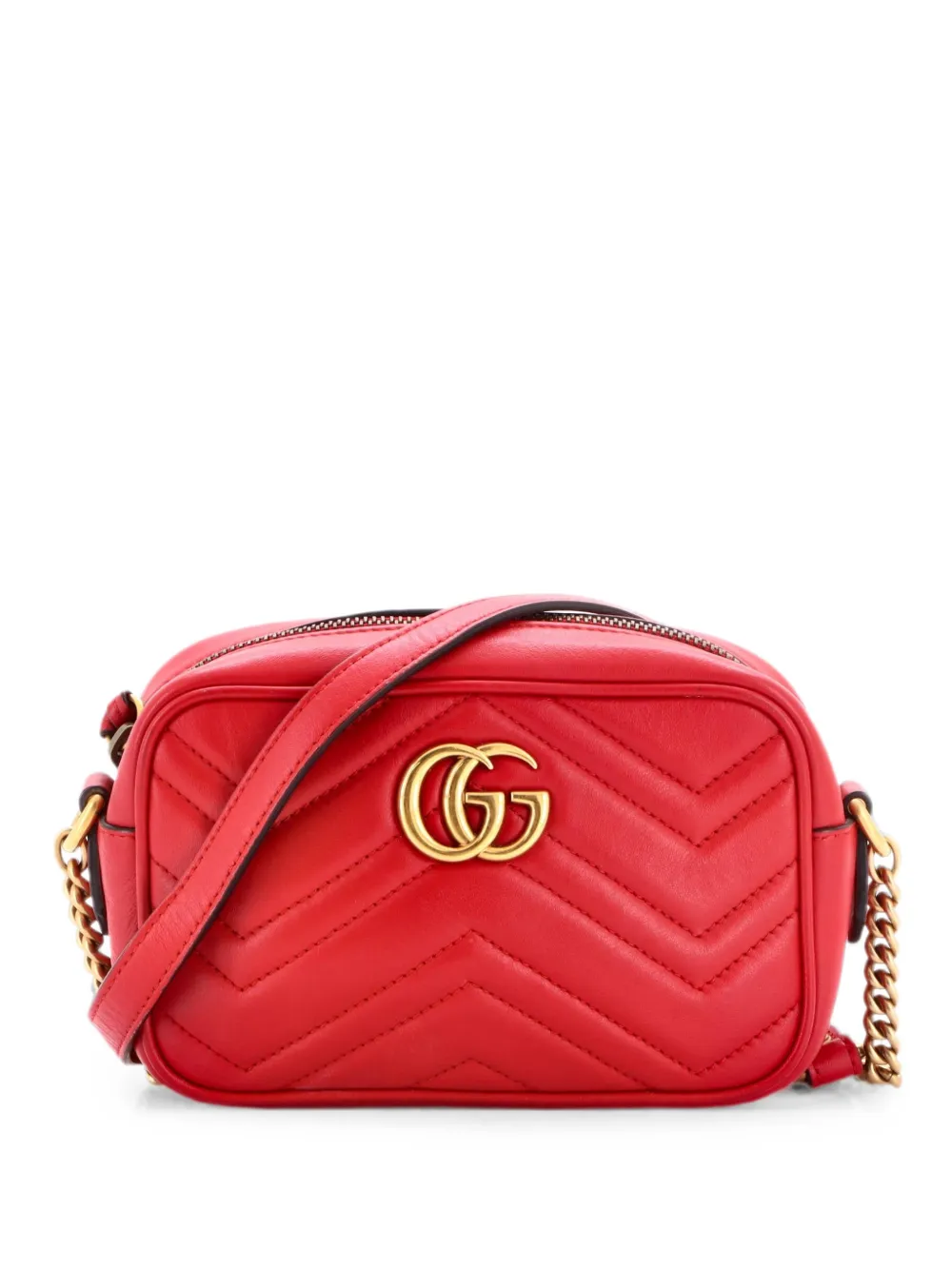 Gucci Pre-Owned GG Marmont Shoulder Bag Matelasse Leather Mini crossbody bag - Rosso