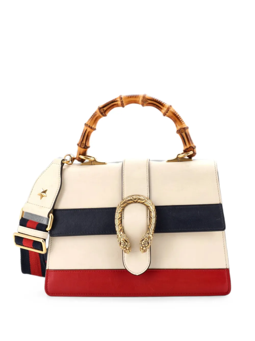Gucci Pre-Owned Dionysus Bamboo Top Handle Bag Colorblock Leather Medium satchel - Toni neutri