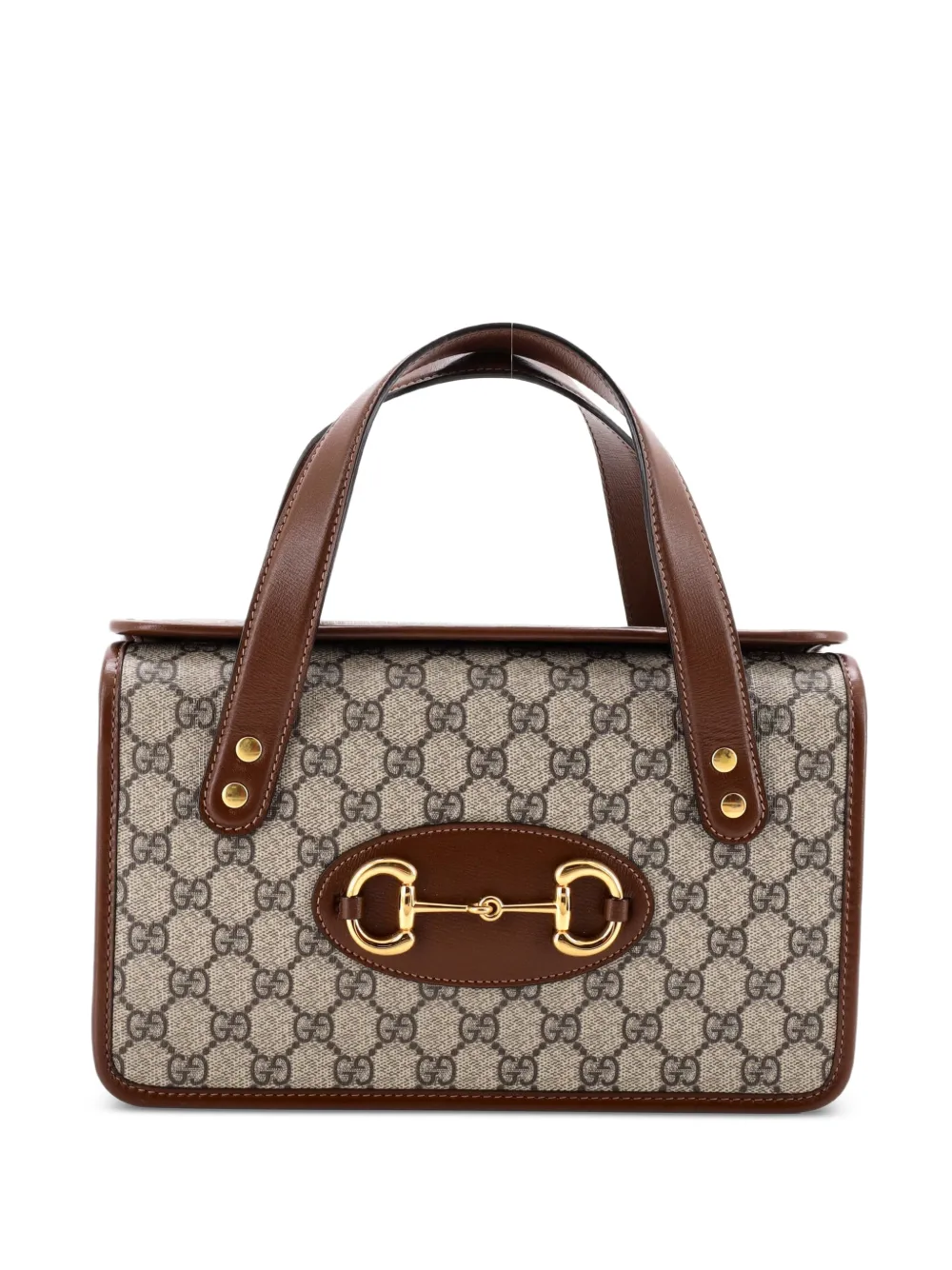 Gucci Pre-Owned Horsebit 1955 Boston Bag GG Coated Canvas Small satchel - Marrone