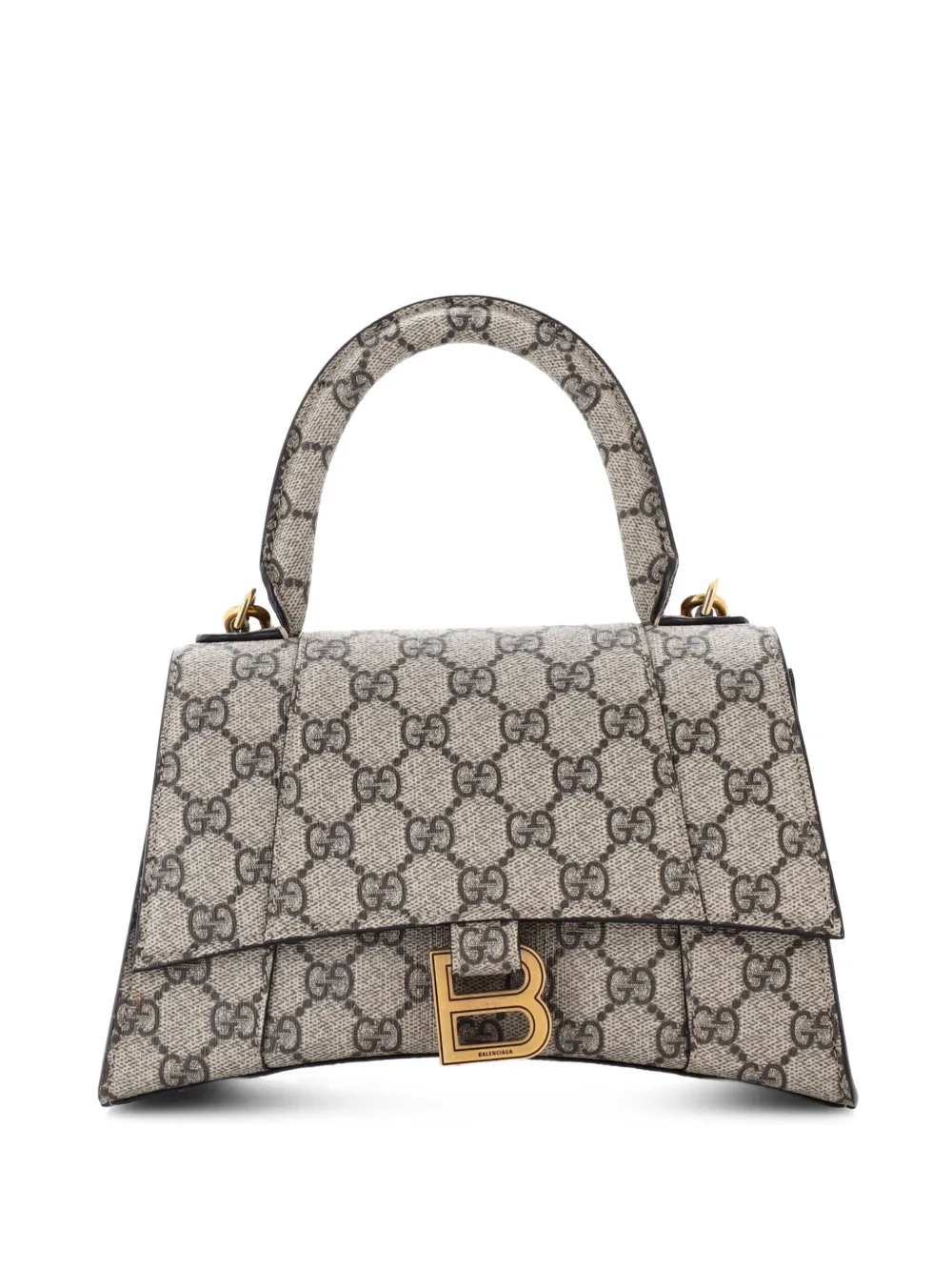 Gucci Pre-Owned x Balenciaga Borsa a spalla The Hacker Project Hourglass piccola in tela cerata con manico - Marrone