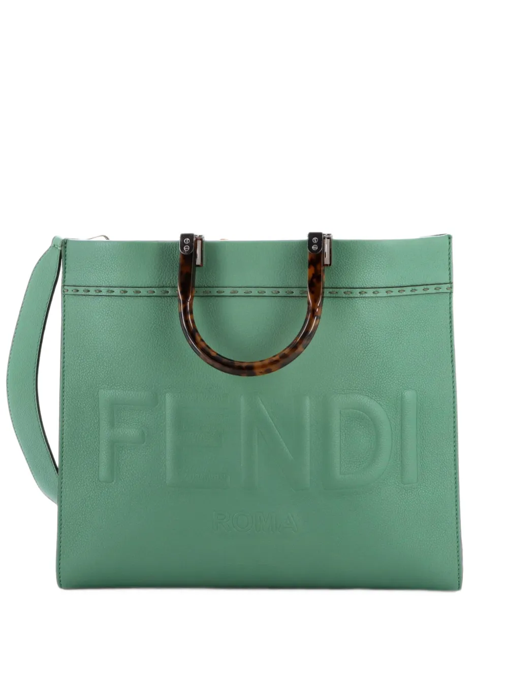 Fendi Pre-Owned Borsa tote Sunshine media in pelle - Verde