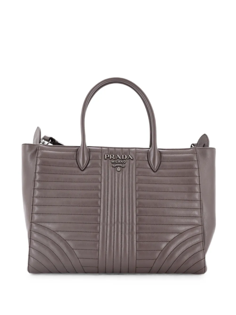 Prada Pre-Owned Convertible Open Diagramme Quilted Leather Medium tote bag - Grau
