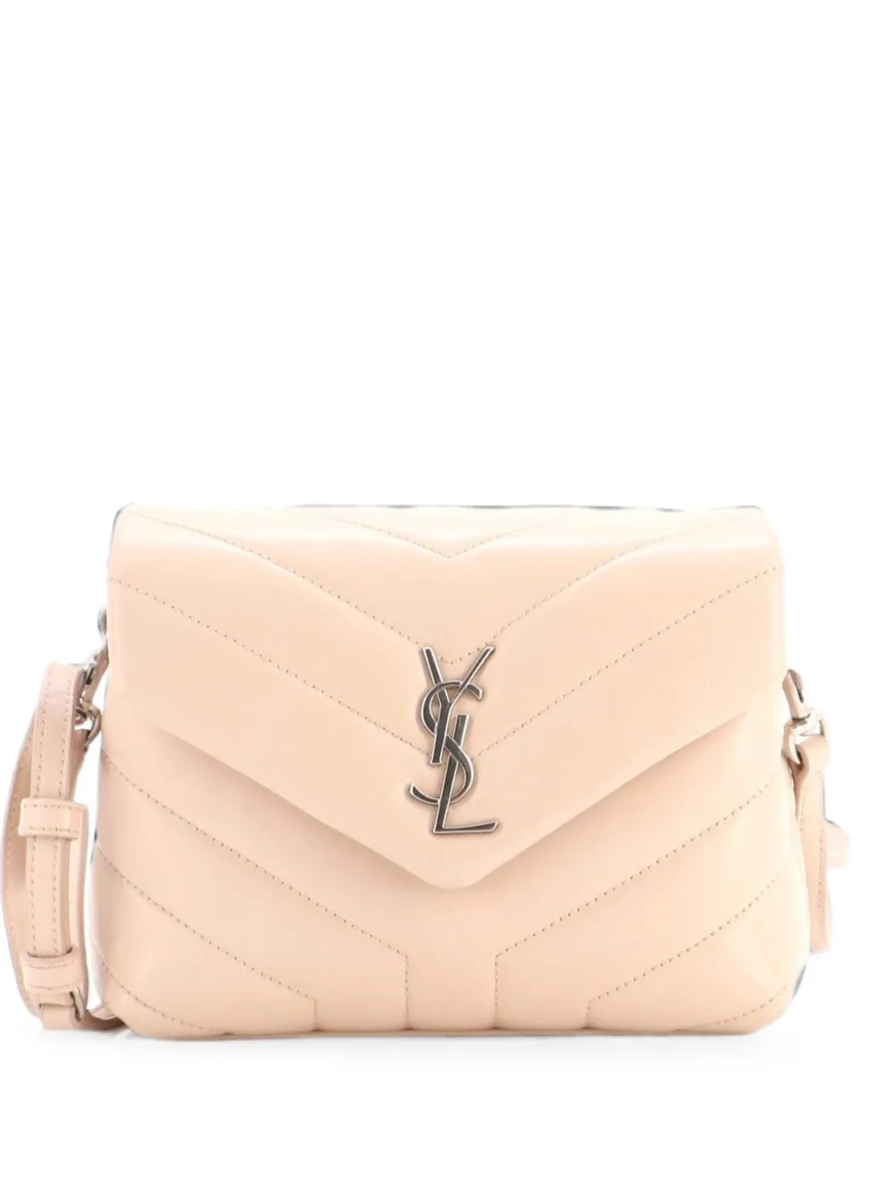 Saint Laurent Pre-Owned Loulou Shoulder Bag Matelasse Chevron Leather Toy crossbody bag - Nude