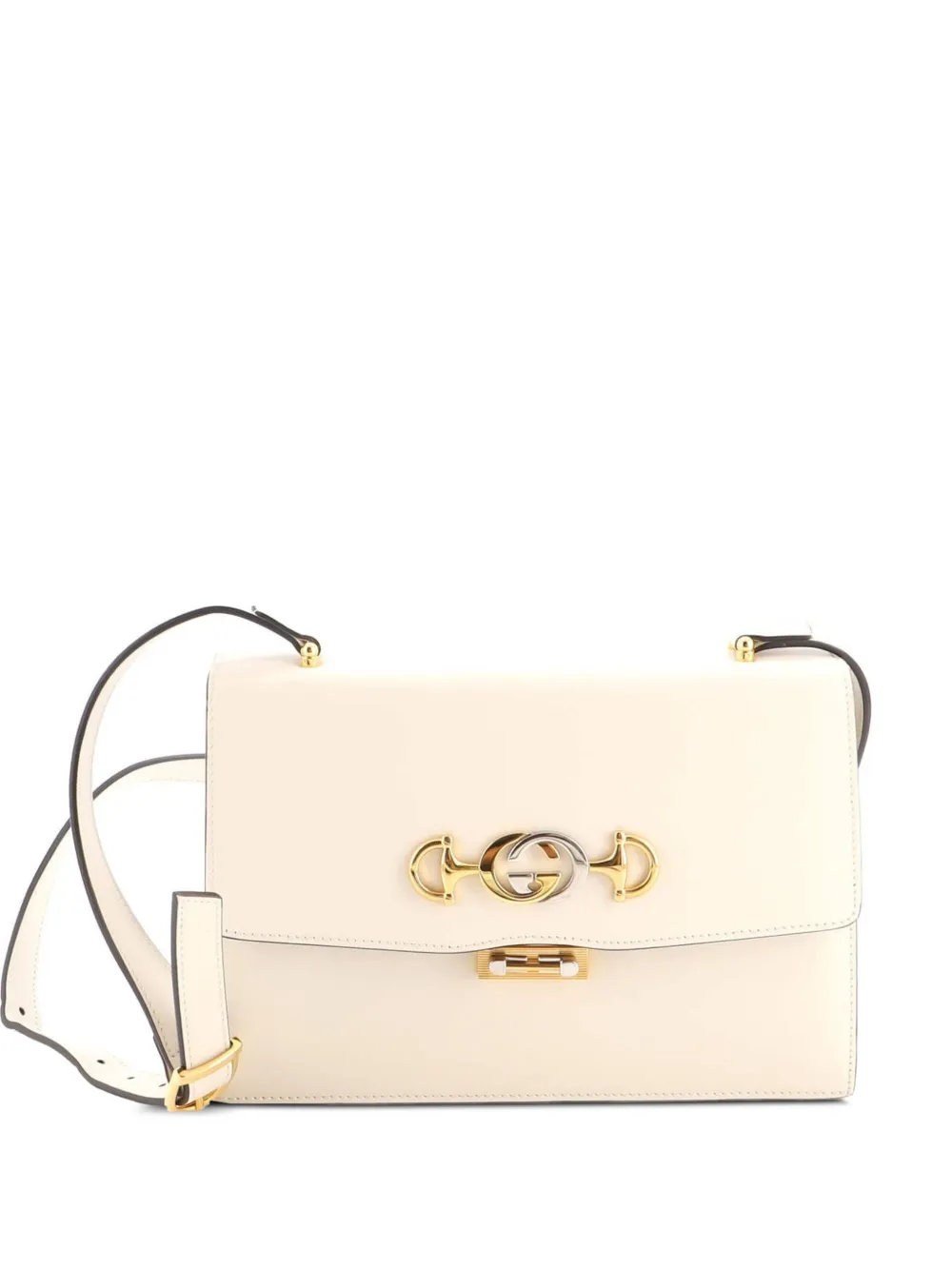 Gucci Pre-Owned Zumi Flap Leather Small shoulder bag - Bianco