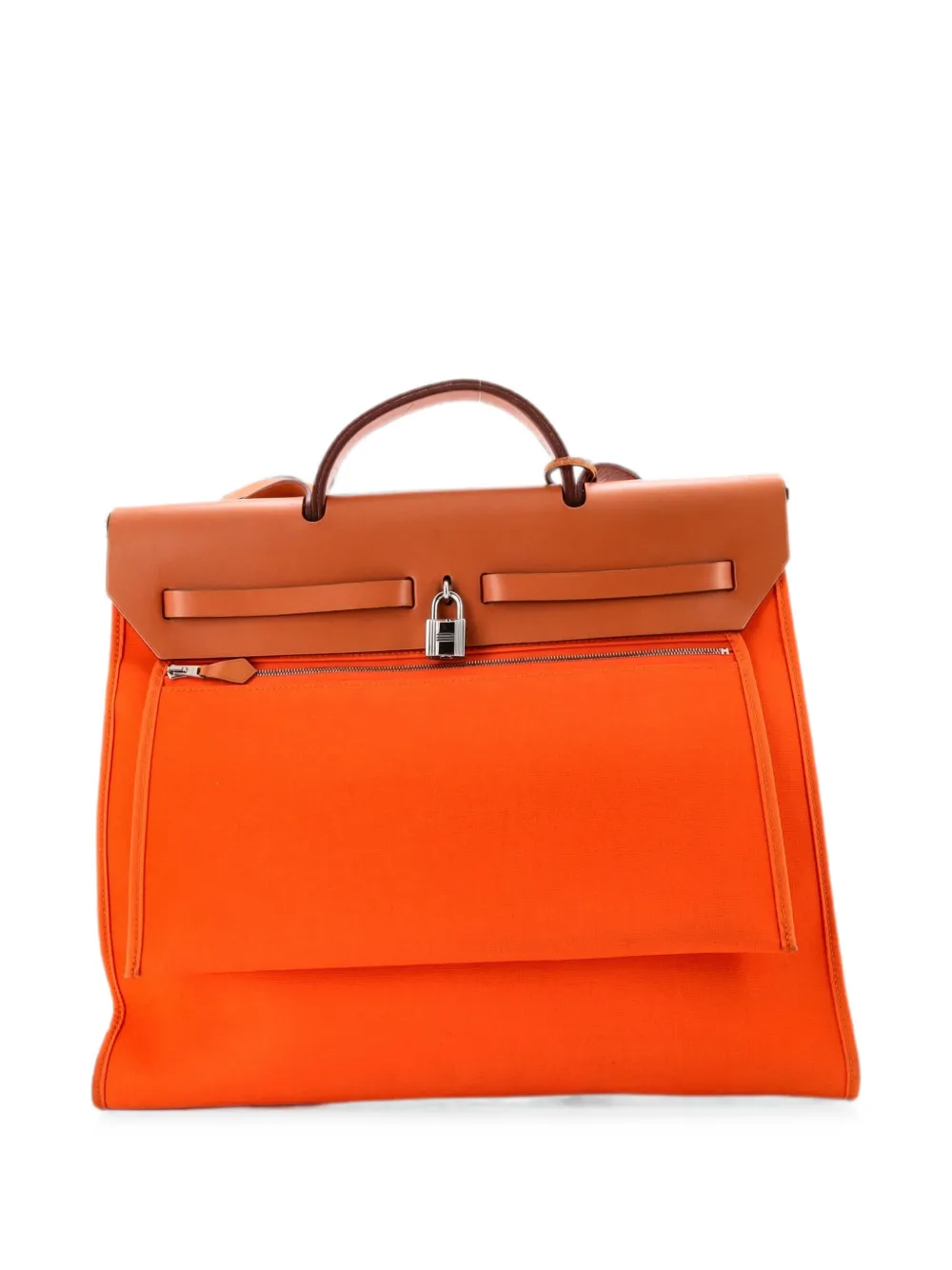 Hermès Pre-Owned Herbag Zip Leather and Toile 39 satchel - Braun