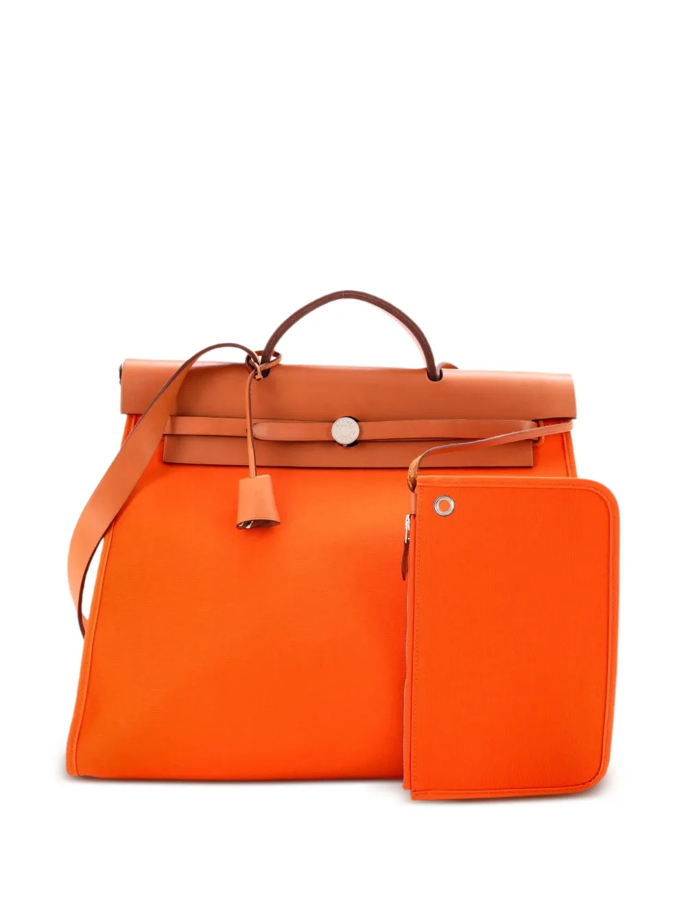 Hermès Pre-Owned Herbag Zip Leather and Toile 39 satchel - Braun