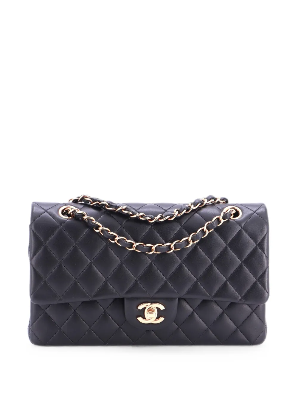 CHANEL Pre-Owned Classic Double Flap Bag Quilted Lambskin Medium shoulder bag - Schwarz