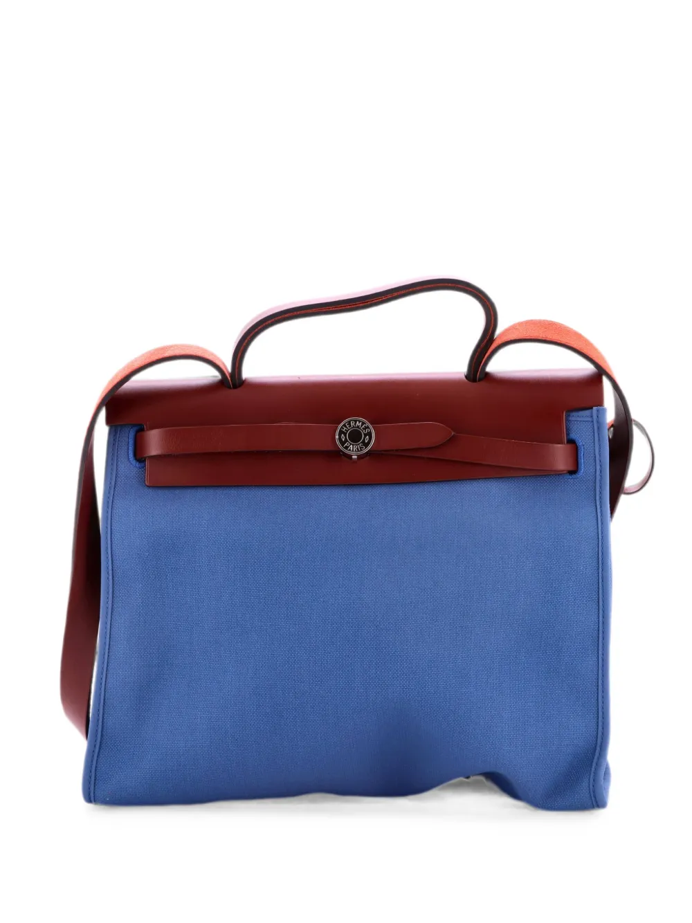 Hermès Pre-Owned Herbag Zip Leather and Toile 31 shoulder bag - Blau