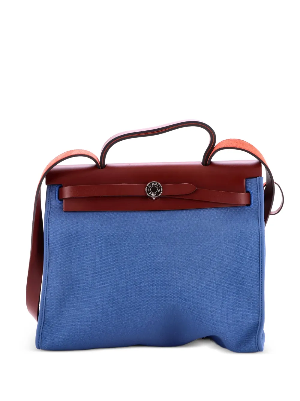 Hermès Pre-Owned Herbag Zip Leather and Toile 31 shoulder bag - Blu