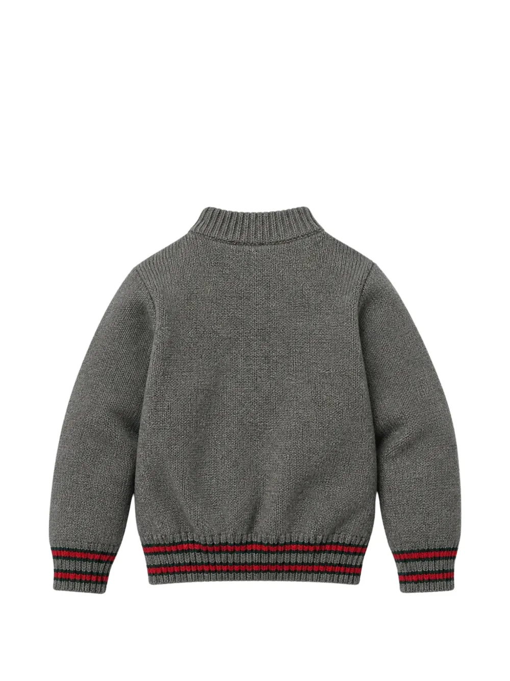 Gucci Kids Gebreid vest met Web-streep Grijs