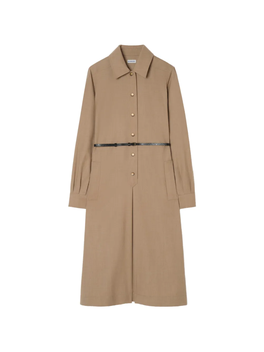 Burberry Chemisier in lana con cintura - Marrone