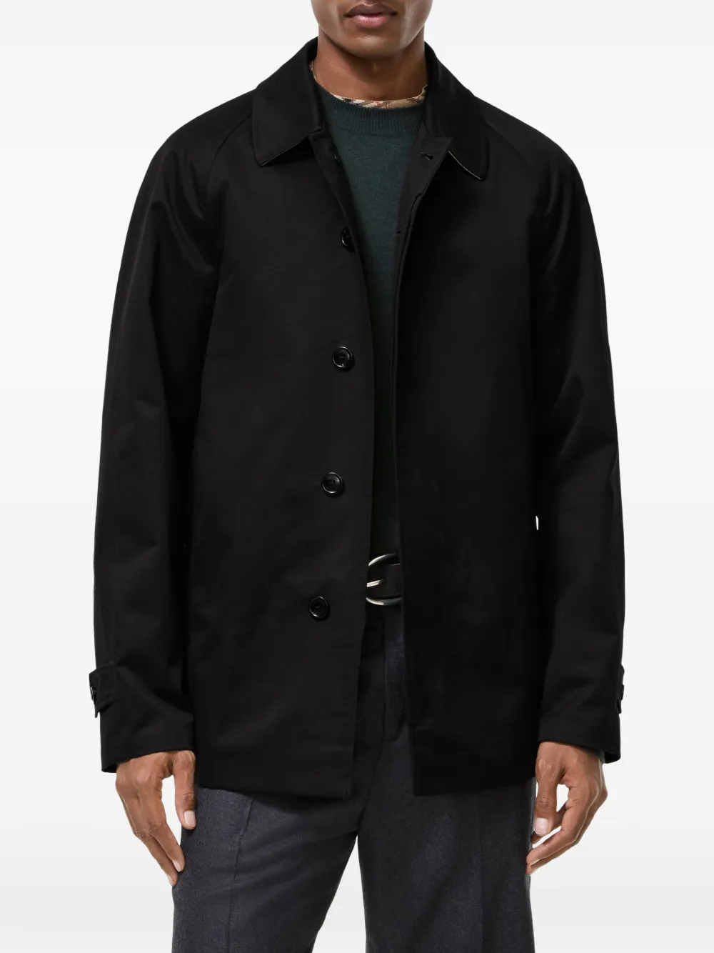 Burberry Extra korte gabardine Camden jas Zwart