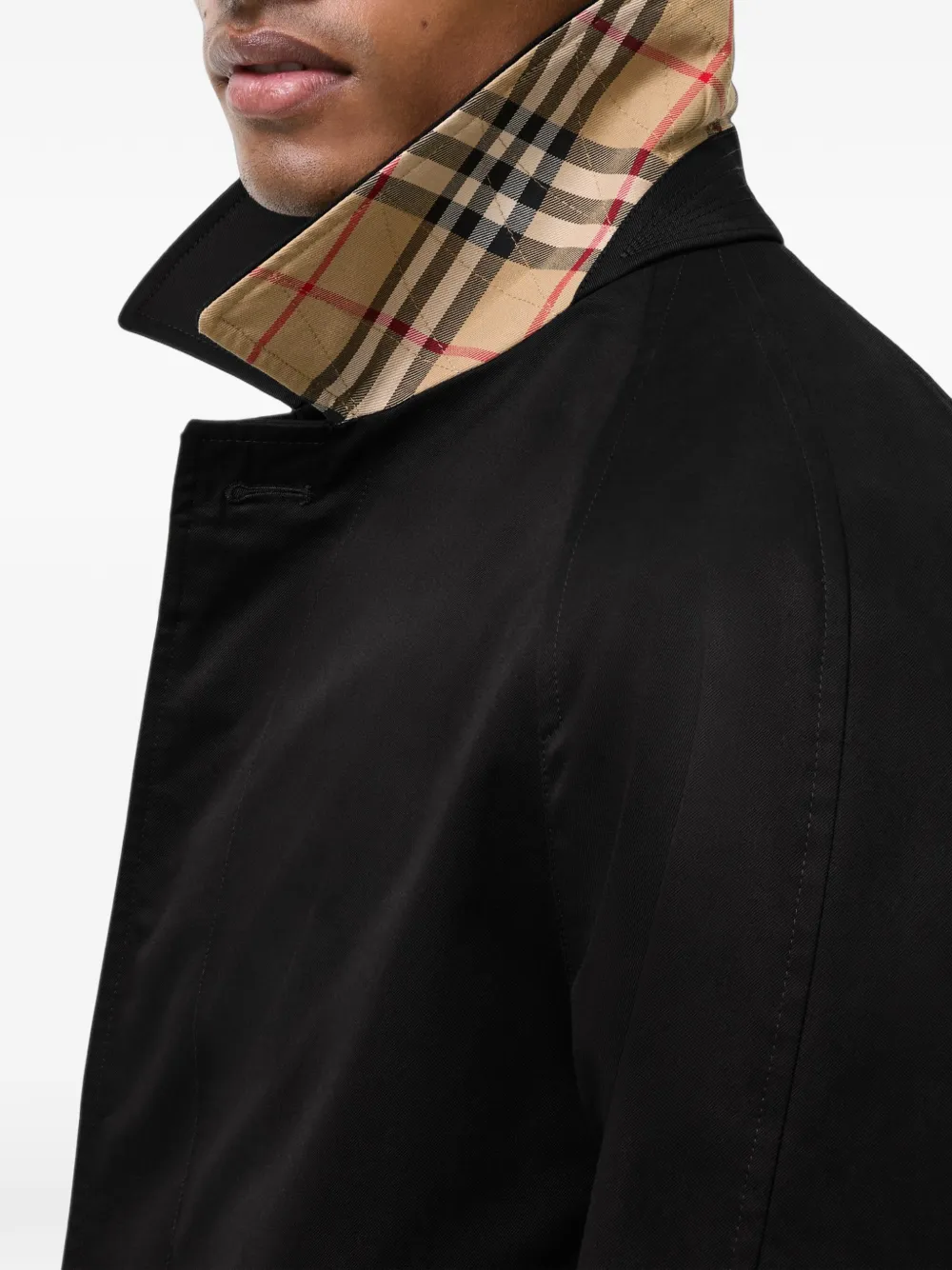 Burberry Extra korte gabardine Camden jas Zwart