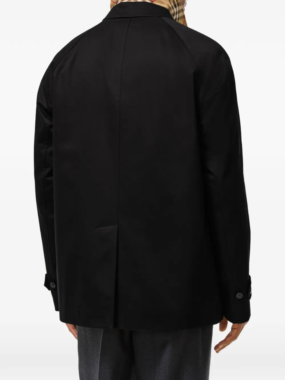 Burberry Extra korte gabardine Camden jas Zwart