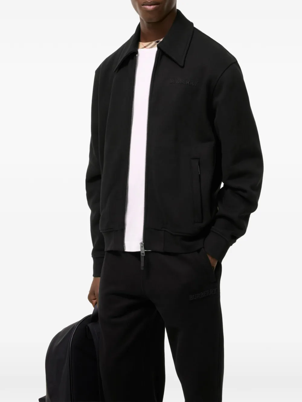 Burberry Katoenen jack met rits Zwart