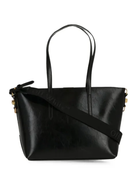 Off-White Diagonal-stripe Binder-clip tote bag