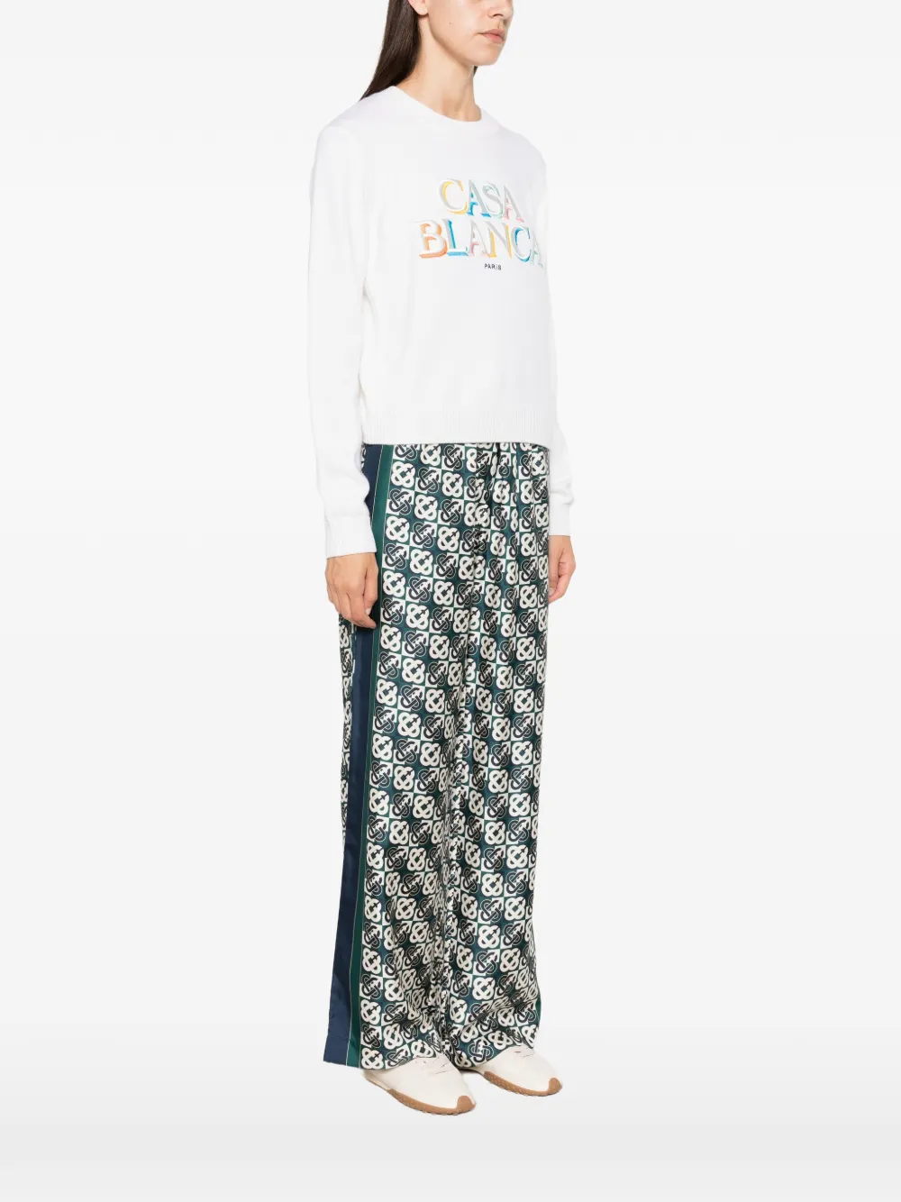 Casablanca logo-embroidered sweater Wit