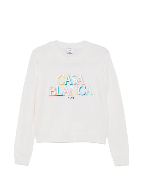 Casablanca Logo-embroidered Sweater in White