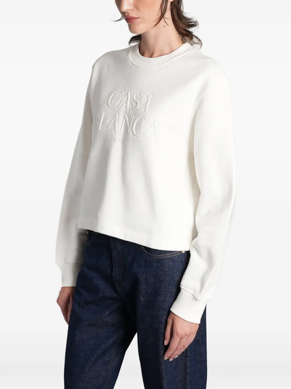 Casablanca Sweater met geborduurd logo Wit