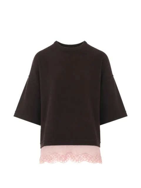 PINKO lace-trim layered-effect T-shirt
