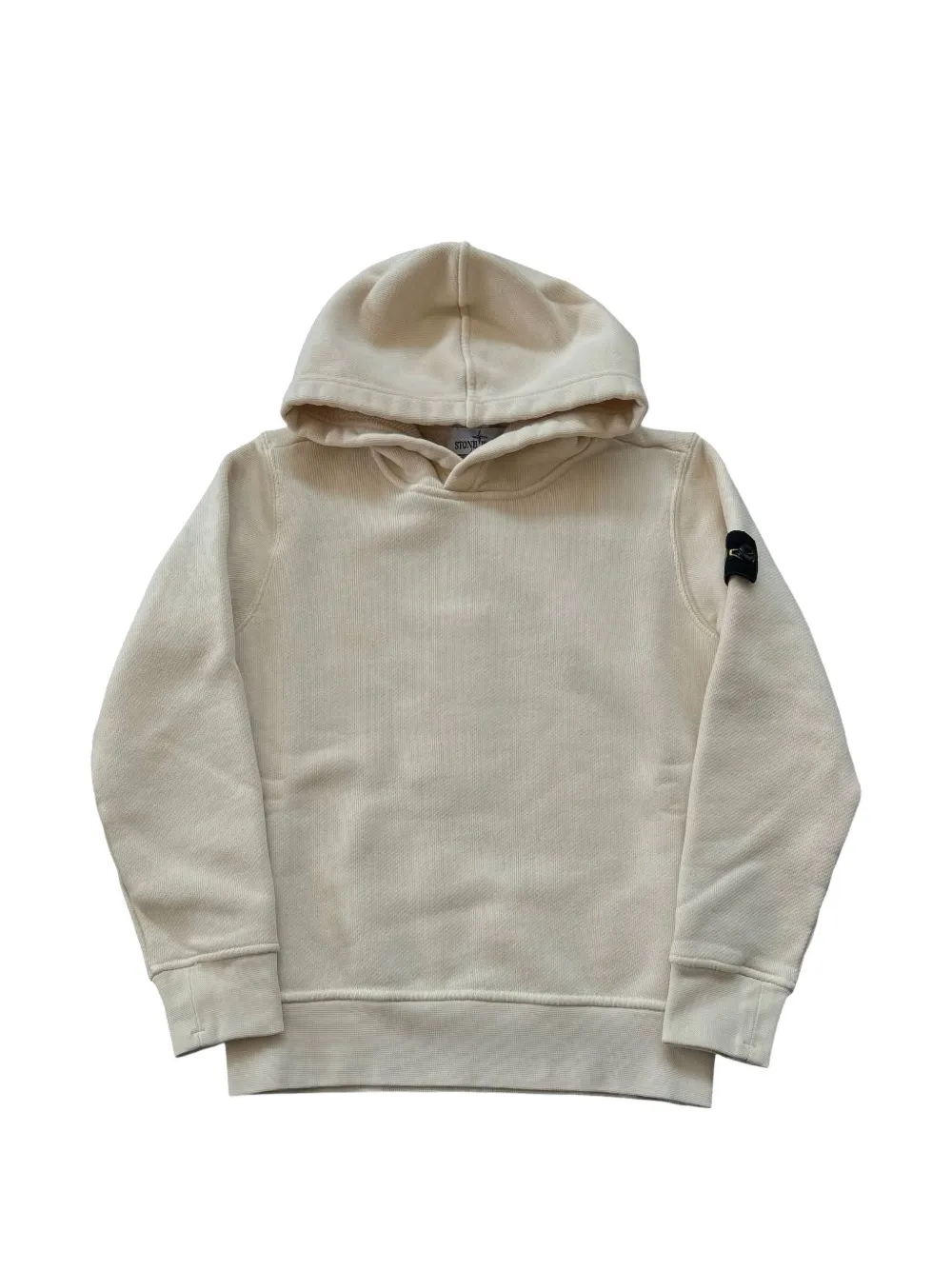 Stone Island Junior logo-patch hoodie - Bianco