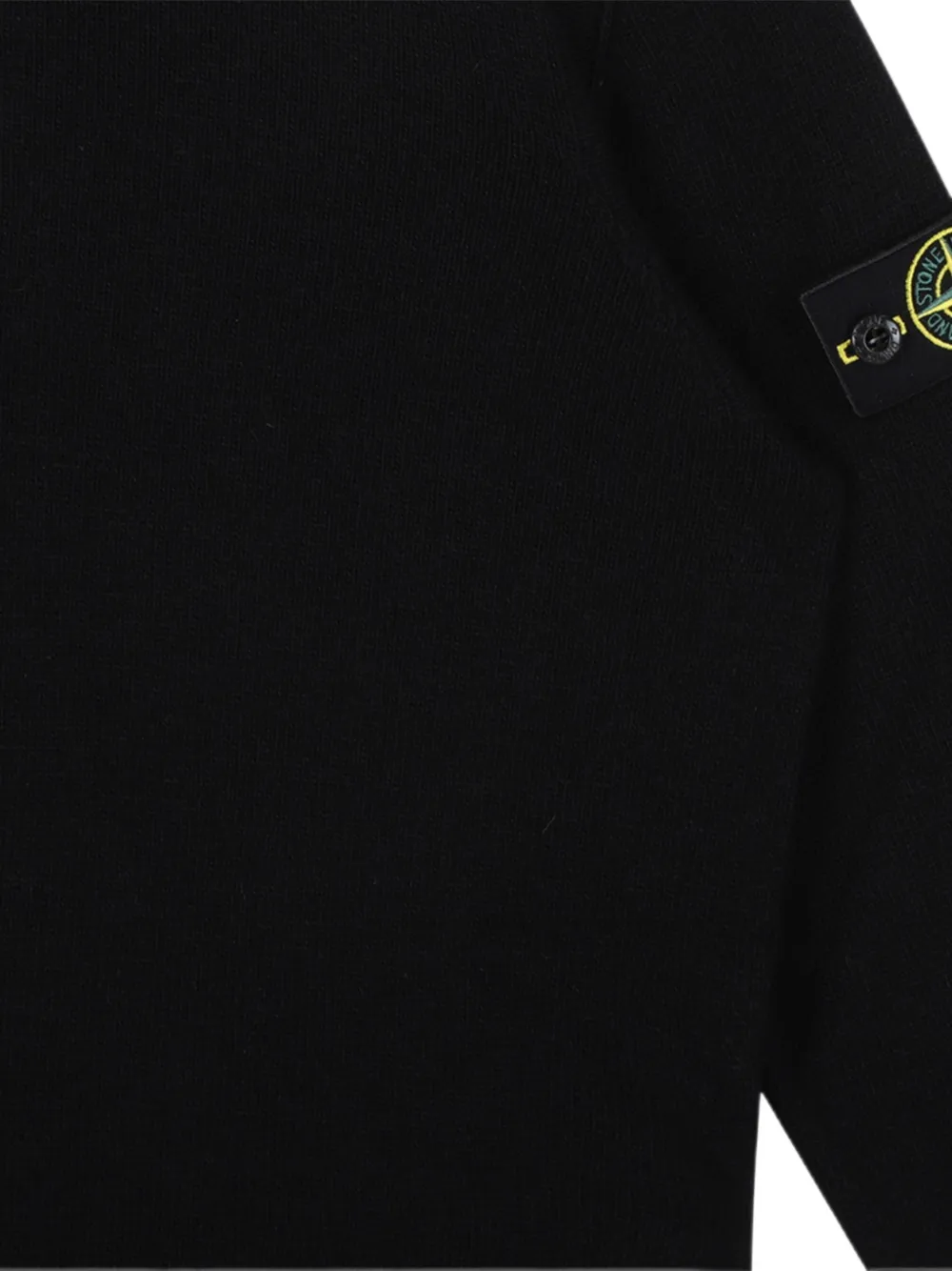 Stone Island Junior Trui met logopatch en rits Zwart