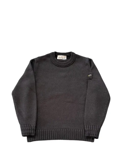 Stone Island Junior logo-patch chunky-knit sweater
