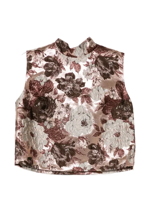 Elie Saab floral-brocade sleeveless top