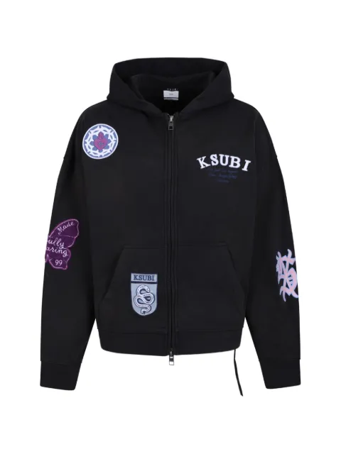 Ksubi Genesis Ekcess logo-patch zip-up hoodie