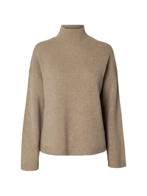 SELECTED ribbed-knit high-neck sweater