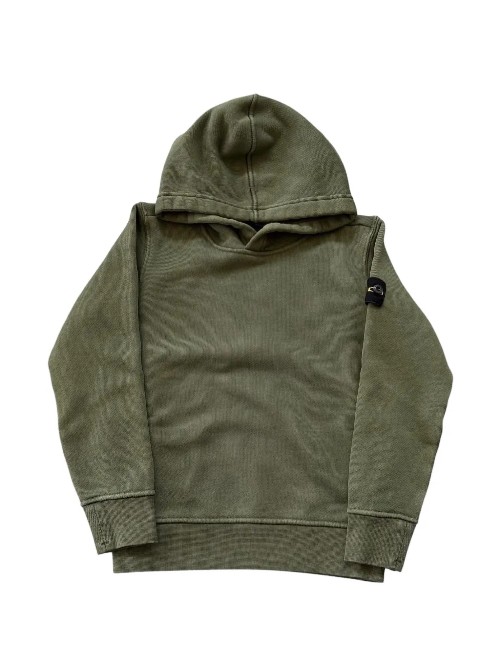 Stone Island Junior Felpa con applicazione Compass e cappuccio - Verde