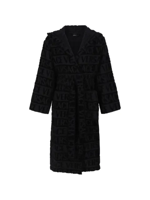 Versace Home logo-jacquard hooded bathrobe