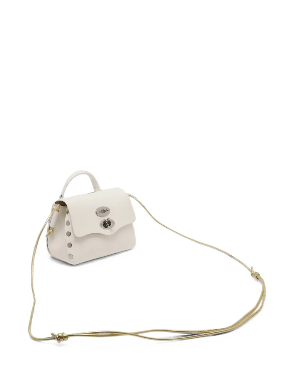 Zanellato Sbaby Postina leren mini-tas verfraaid met studs Wit